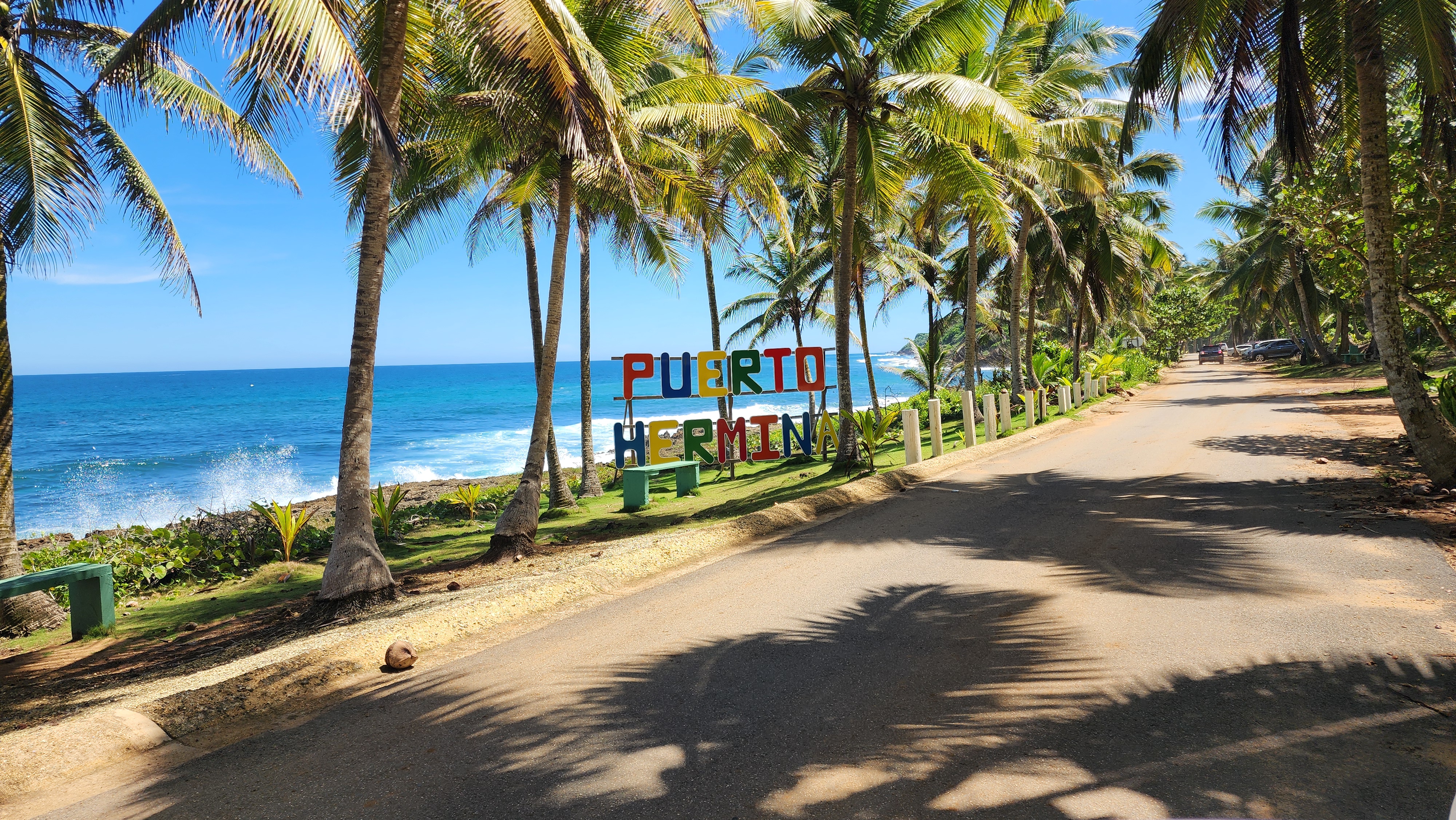 Hidden crescent beach with turquoise water on Puerto Rico's north coast