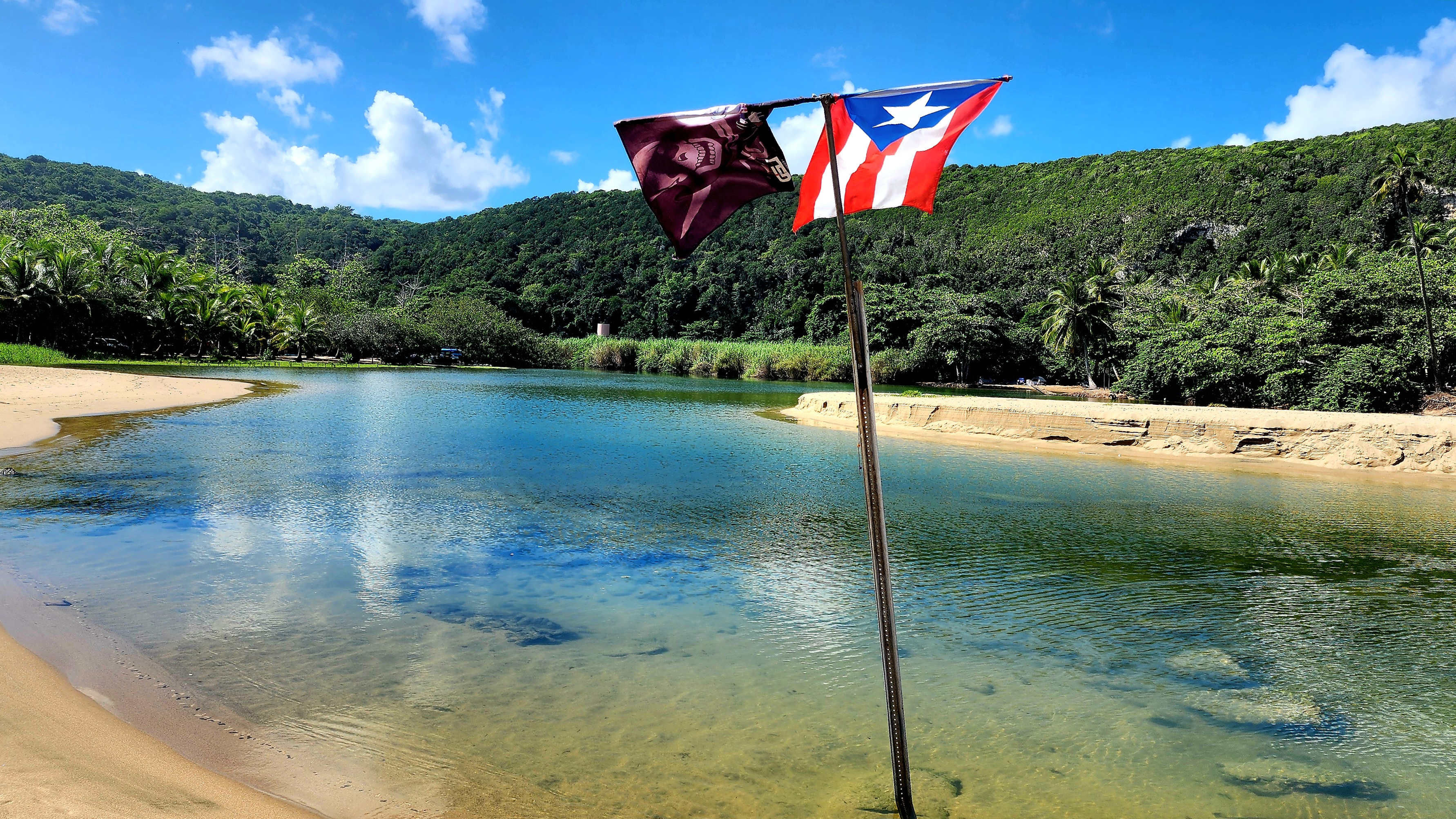 Panoramic aerial view of Puerto Rico's north coast at golden hour
